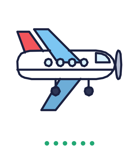 The finished, coloured drawing: Plane.