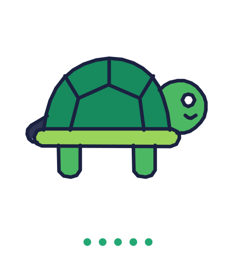 Das fertige, ausgemalte Bild: Schildkröte.